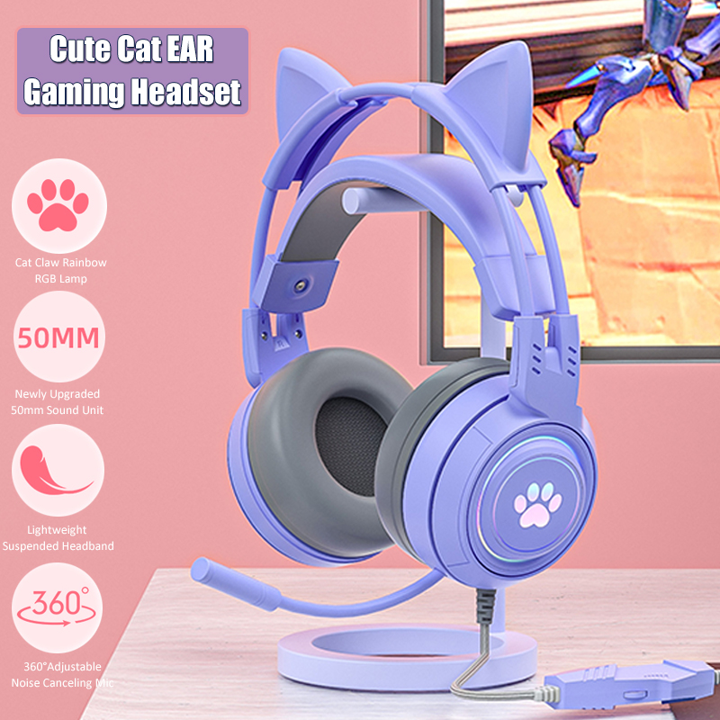 Headphone game telinga kucing  - Venom Gaming Accessories ulasan dan harga